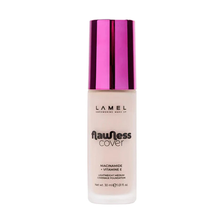 کرم پودر مایع لامل مدل Flawless Cover شماره 03 مناسب برای انواع پوست حجم 30 میلیلیتر