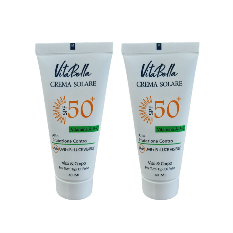 کرم ضدآفتاب بیرنگ ویتابلا SPF50 مدل 001 مناسب انواع پوست حجم 40 میلیلیتر مجموعه 2 عددی